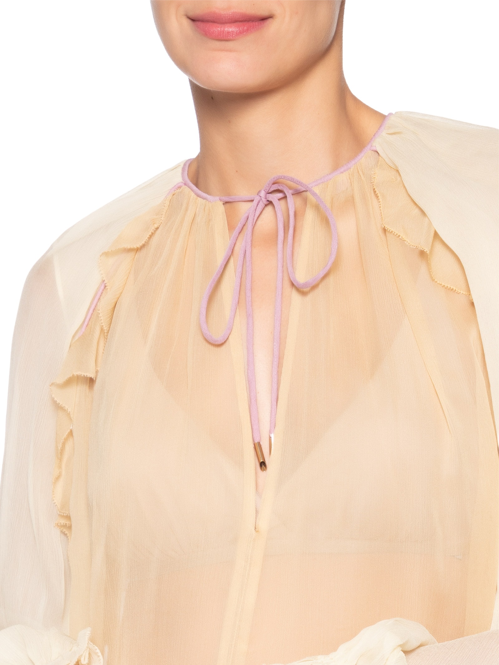 Bata Chiffon Tricolor Amarelo Animale