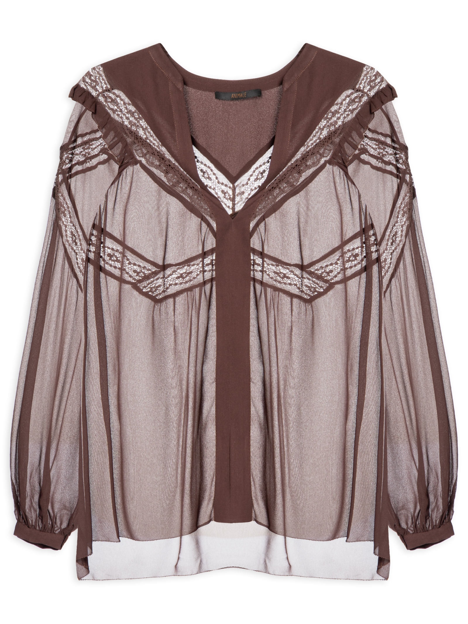 Bata com Volumes e Entremeio Marrom Animale