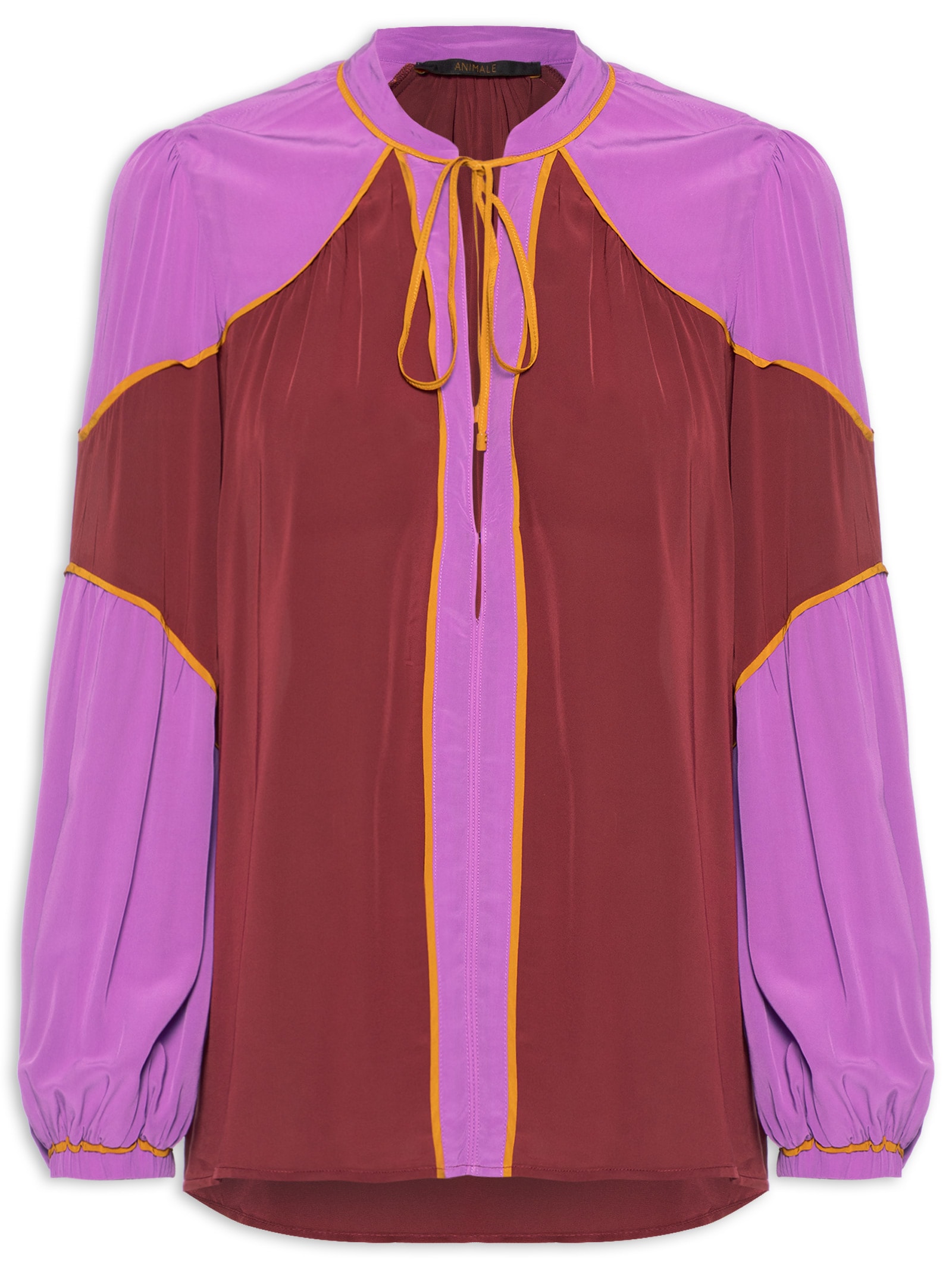 Bata Decote V Bicolor Vermelho Animale