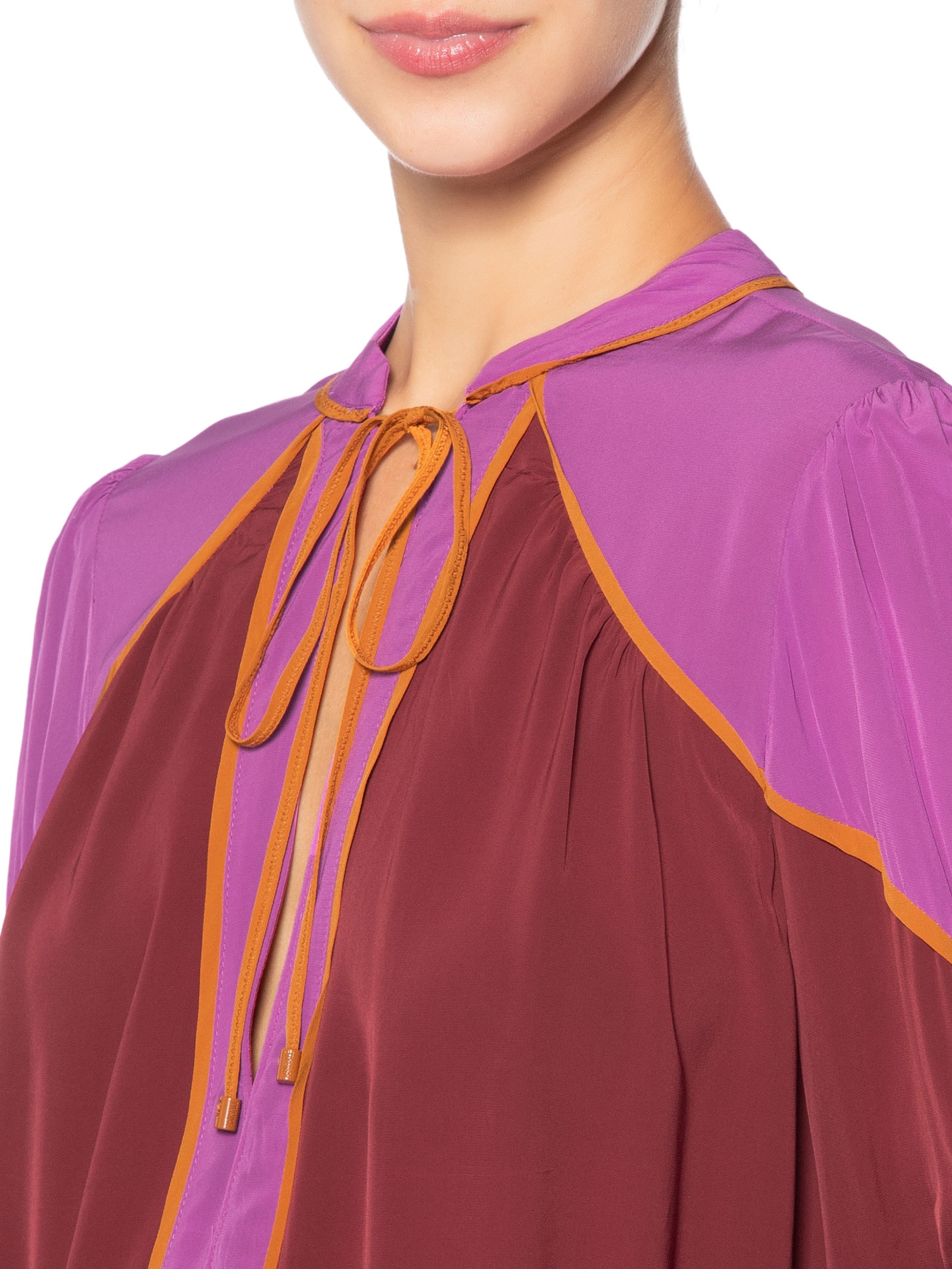 Bata Decote V Bicolor Vermelho Animale