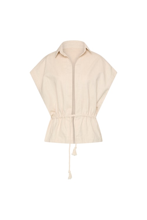 bata em linho com algodão cordel