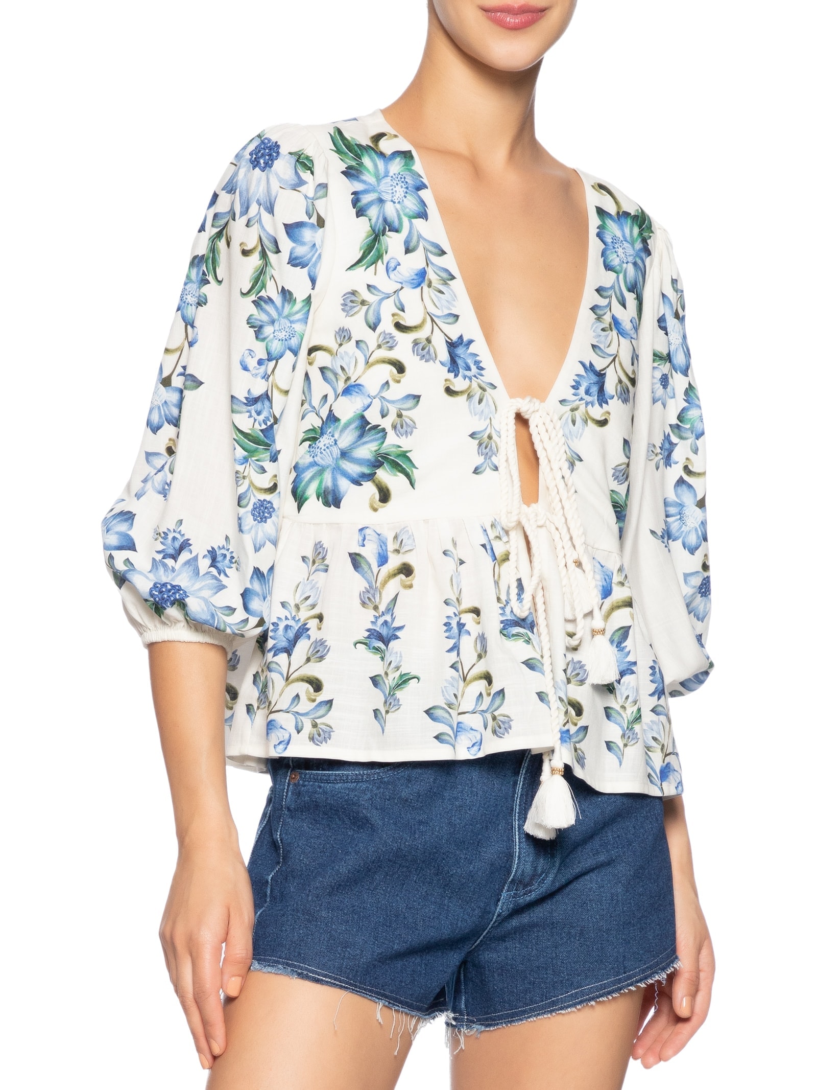 Bata Feminina Amarração Laura Branco Farm