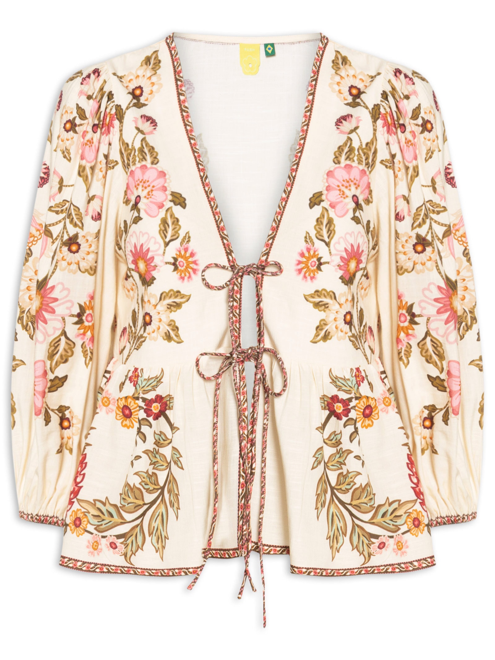 Bata Feminina Amarração Natureza Romântica Bege Farm