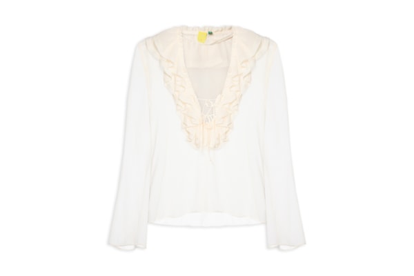  Bata Feminina Babado Tule - Amarelo