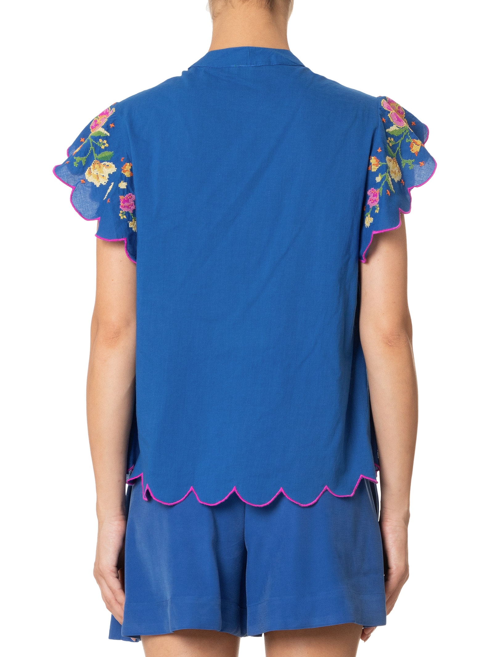 Bata Feminina Bordada Maraca Azul Farm