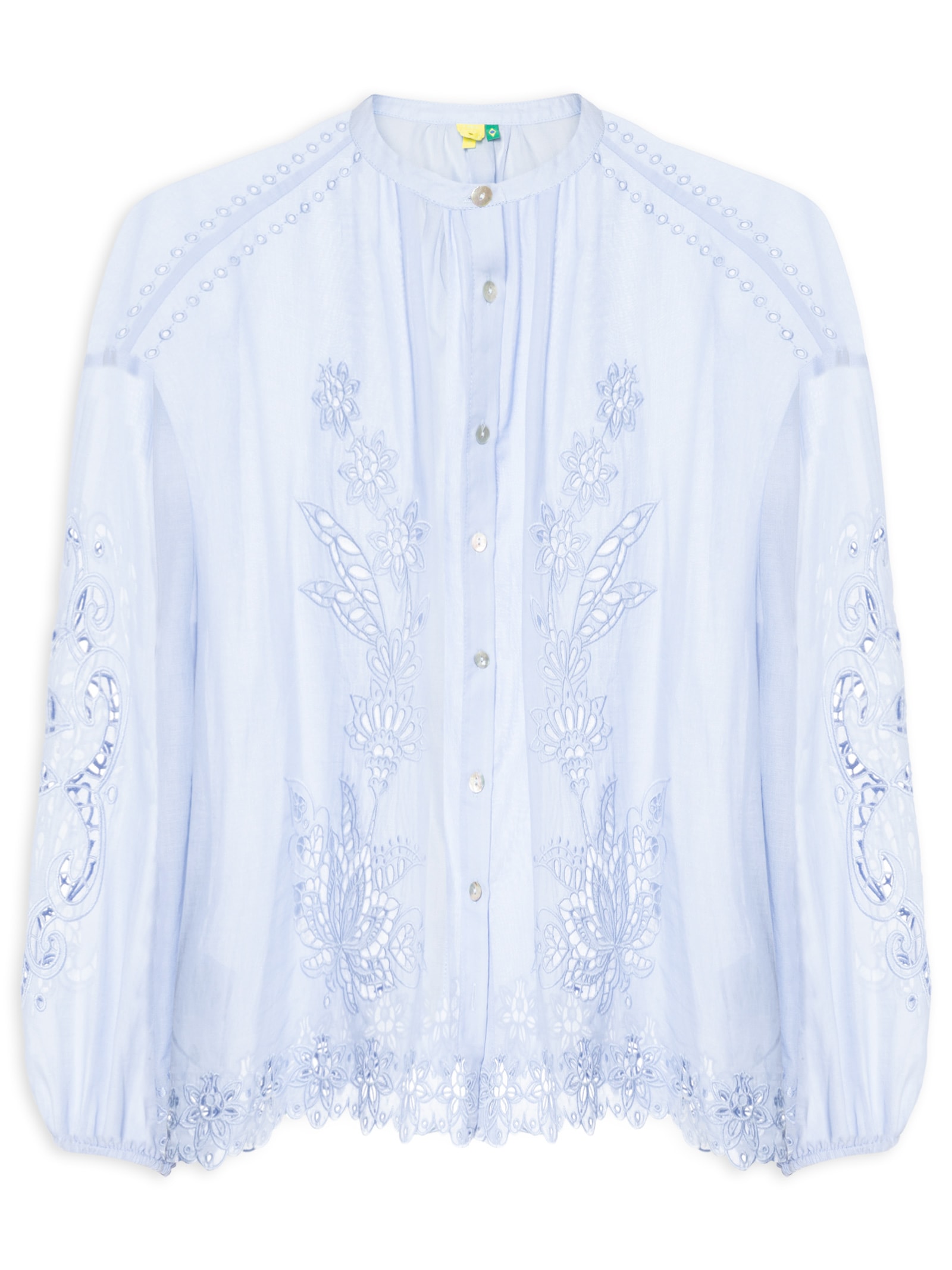 Bata Feminina Bordada Richelieu Azul Farm