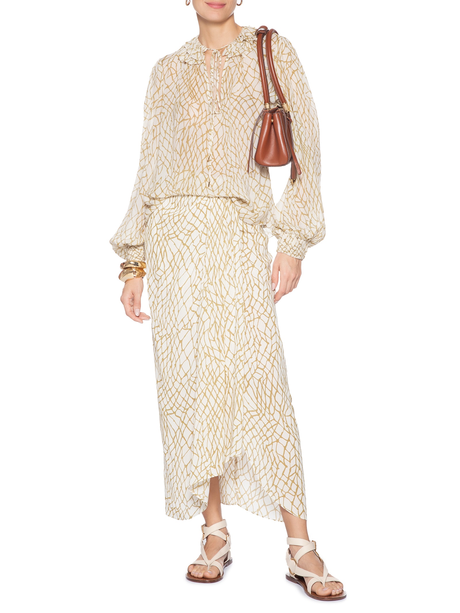 Bata Feminina Com Gola Babado Bege Animale