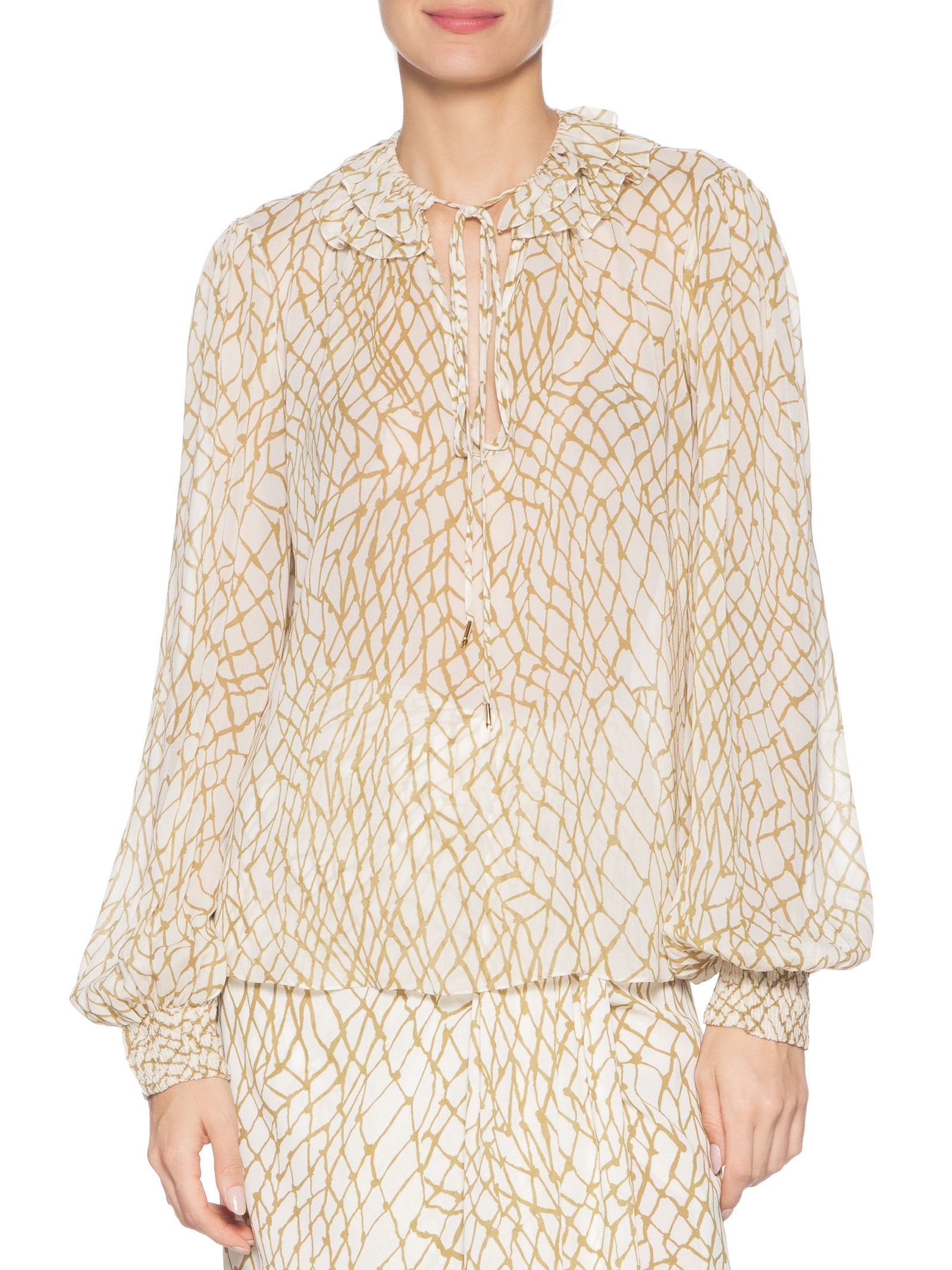 Bata Feminina Com Gola Babado Bege Animale