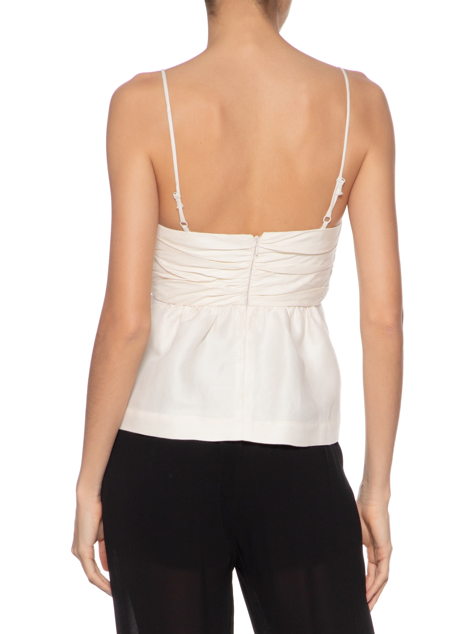 Bata Feminina Com Linho Busto Franzido Branco Animale