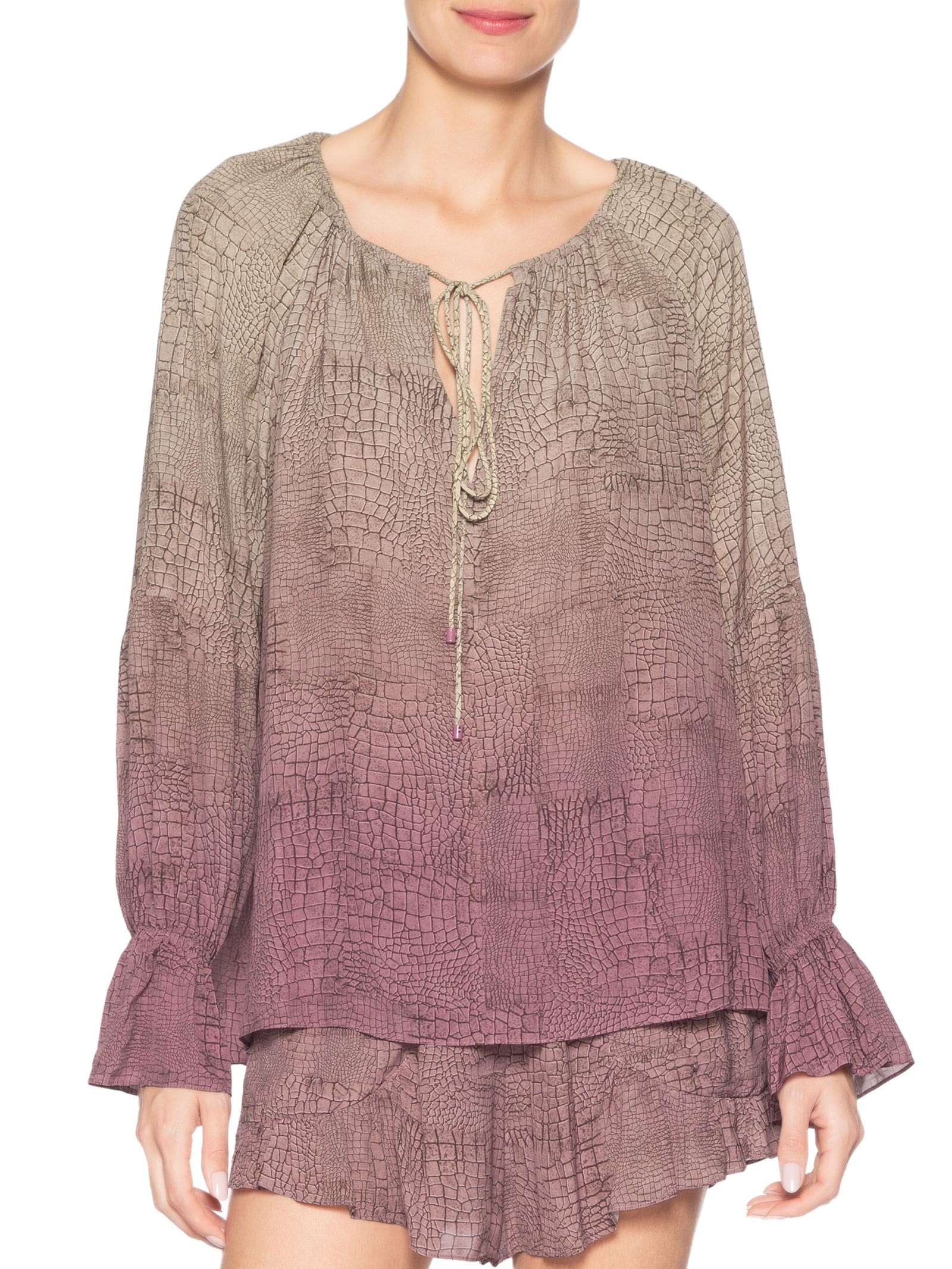 Bata Feminina Croco Bege Animale