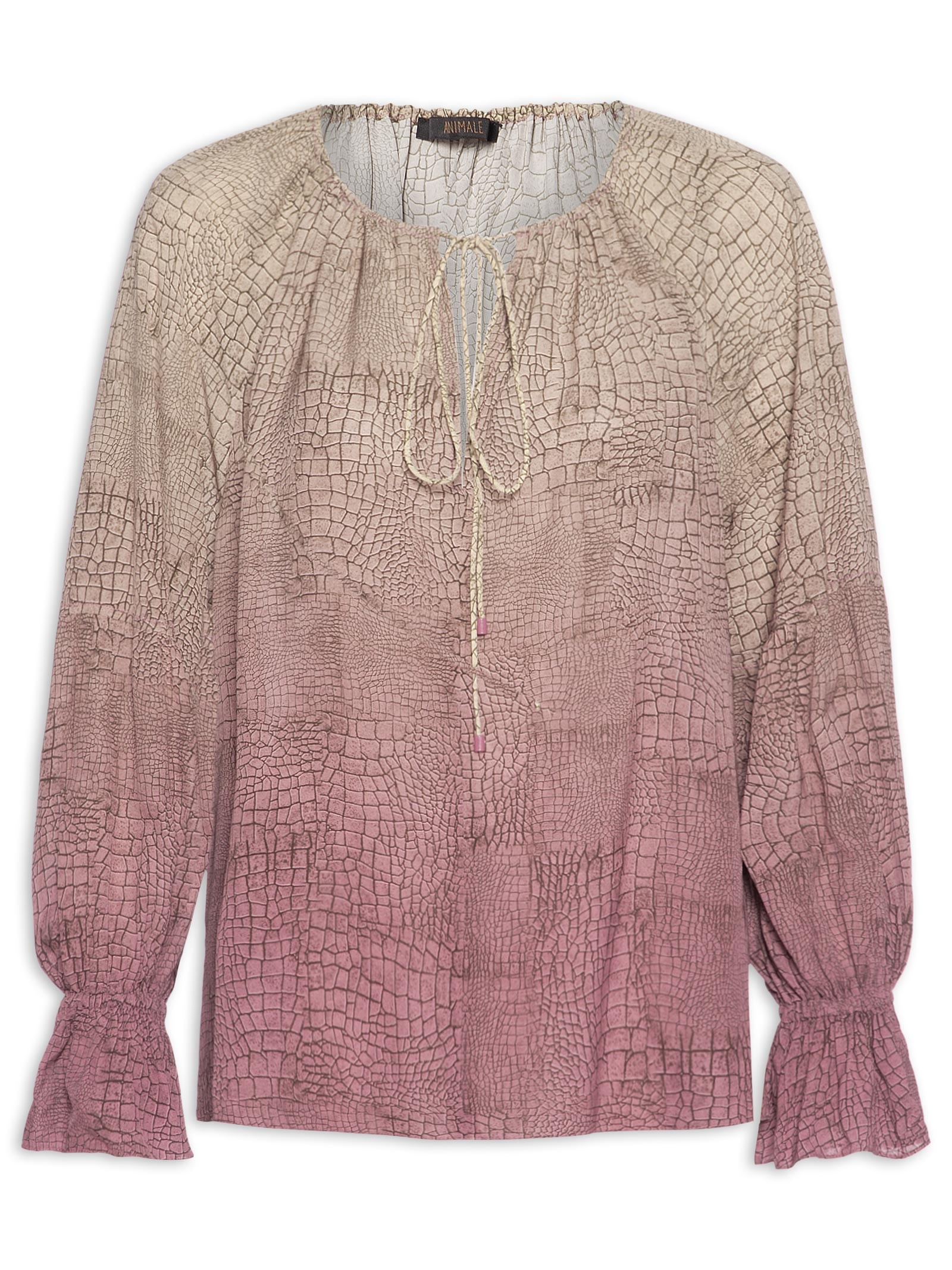 Bata Feminina Croco Bege Animale