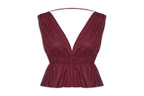 Bata Feminina De Algodão Detalhe Franzido - Vermelho