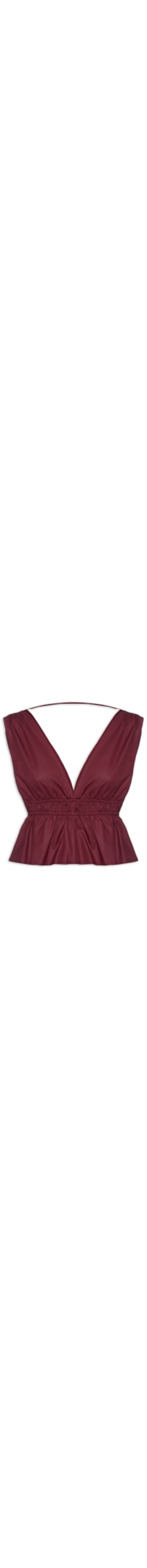 Bata Feminina De Algodão Detalhe Franzido - Vermelho