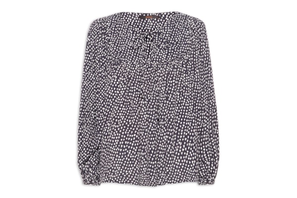 Bata Feminina Decote Argola Textura Palheta - Preto