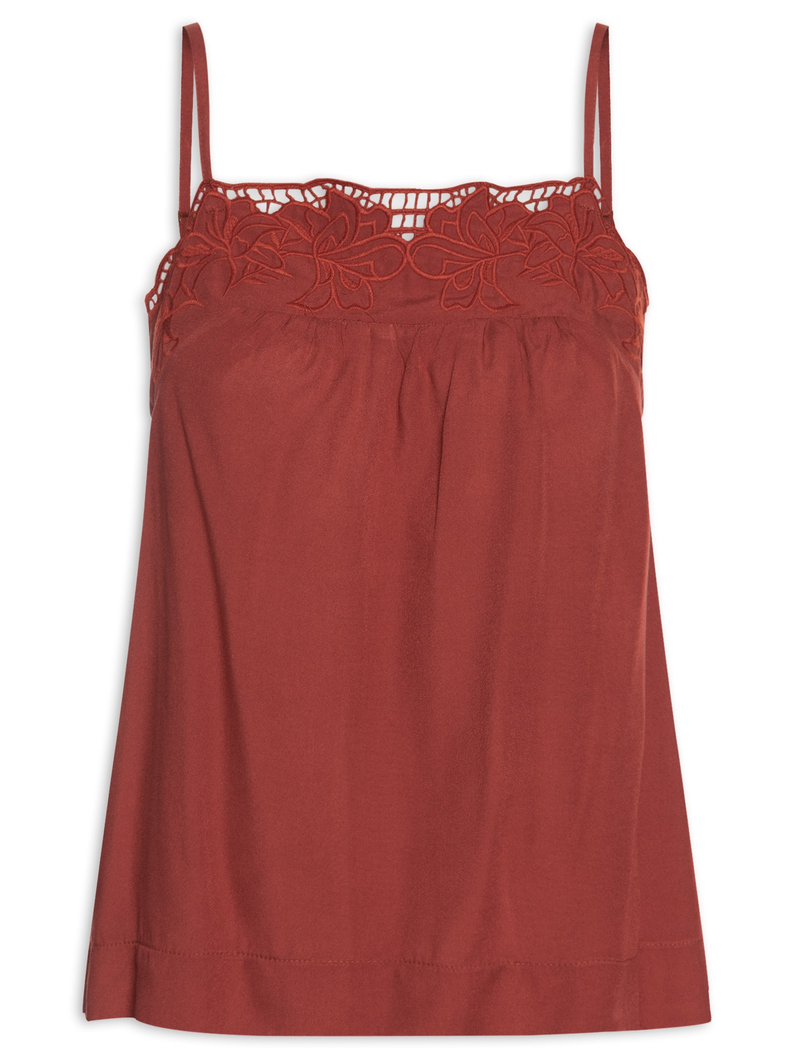 Bata Feminina Decote Bordado Vermelho Dress To