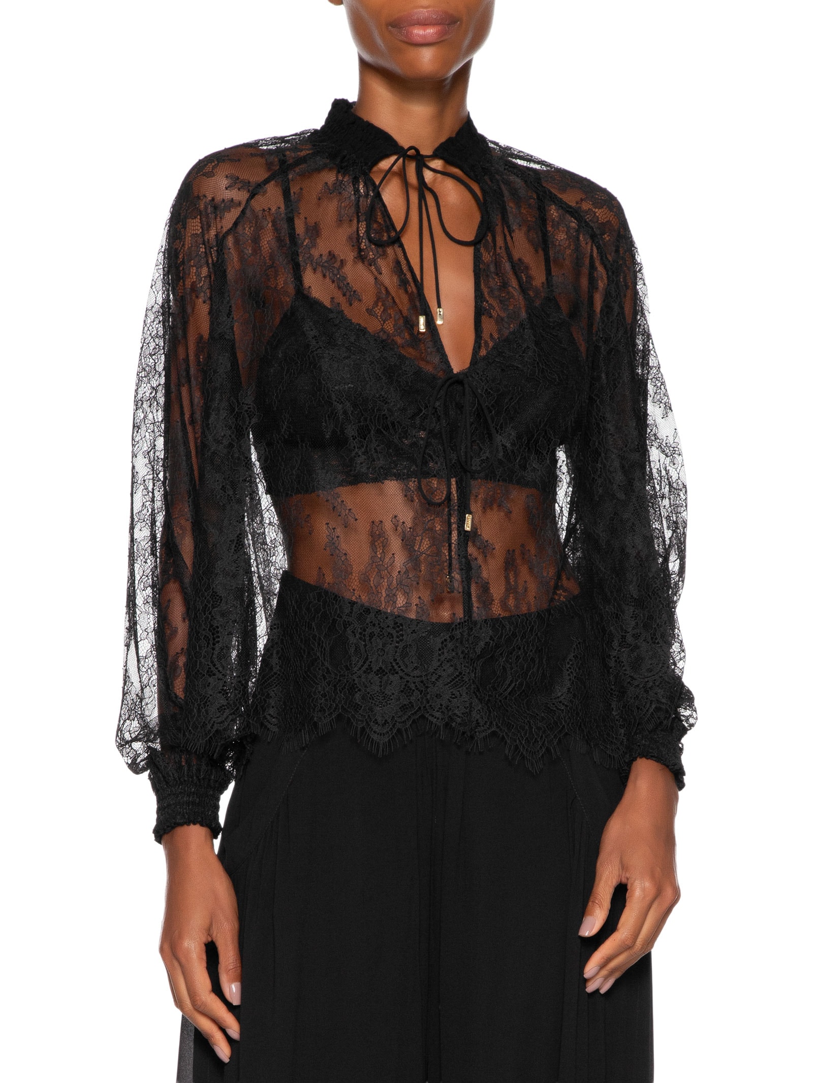 Bata Feminina Decote Renda Preto Animale