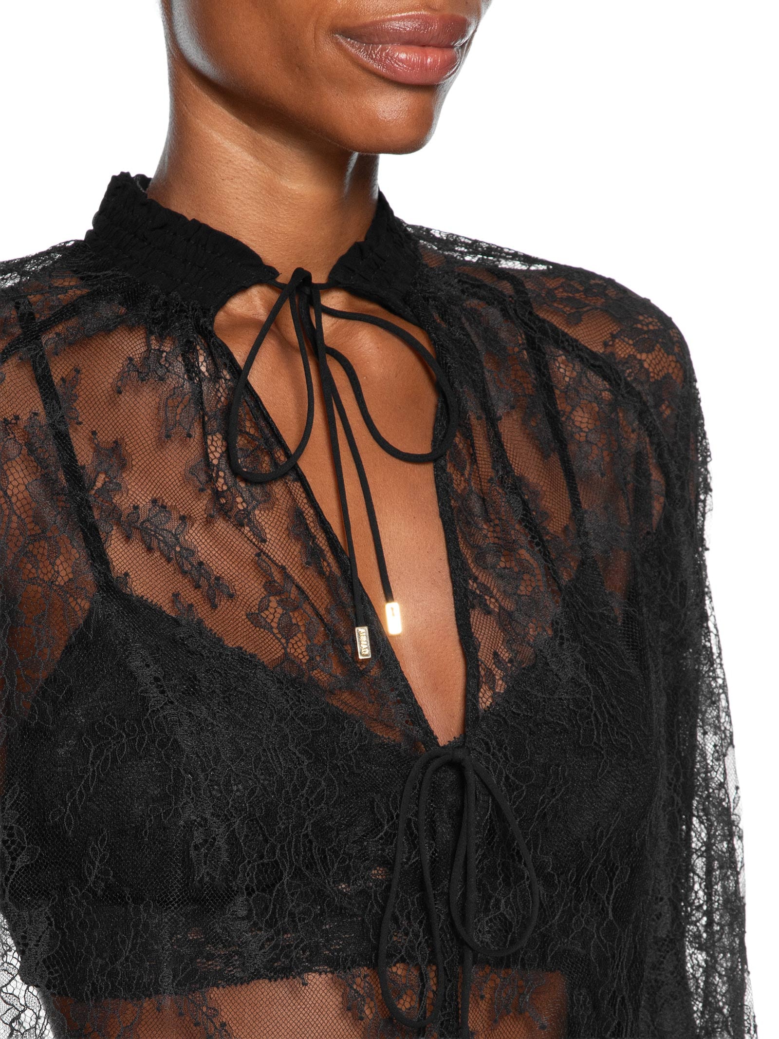 Bata Feminina Decote Renda Preto Animale