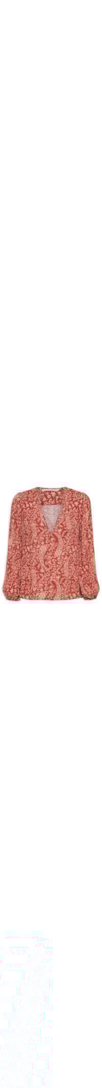 Bata Feminina Detalhe Decote Estampa Maze - Vermelho