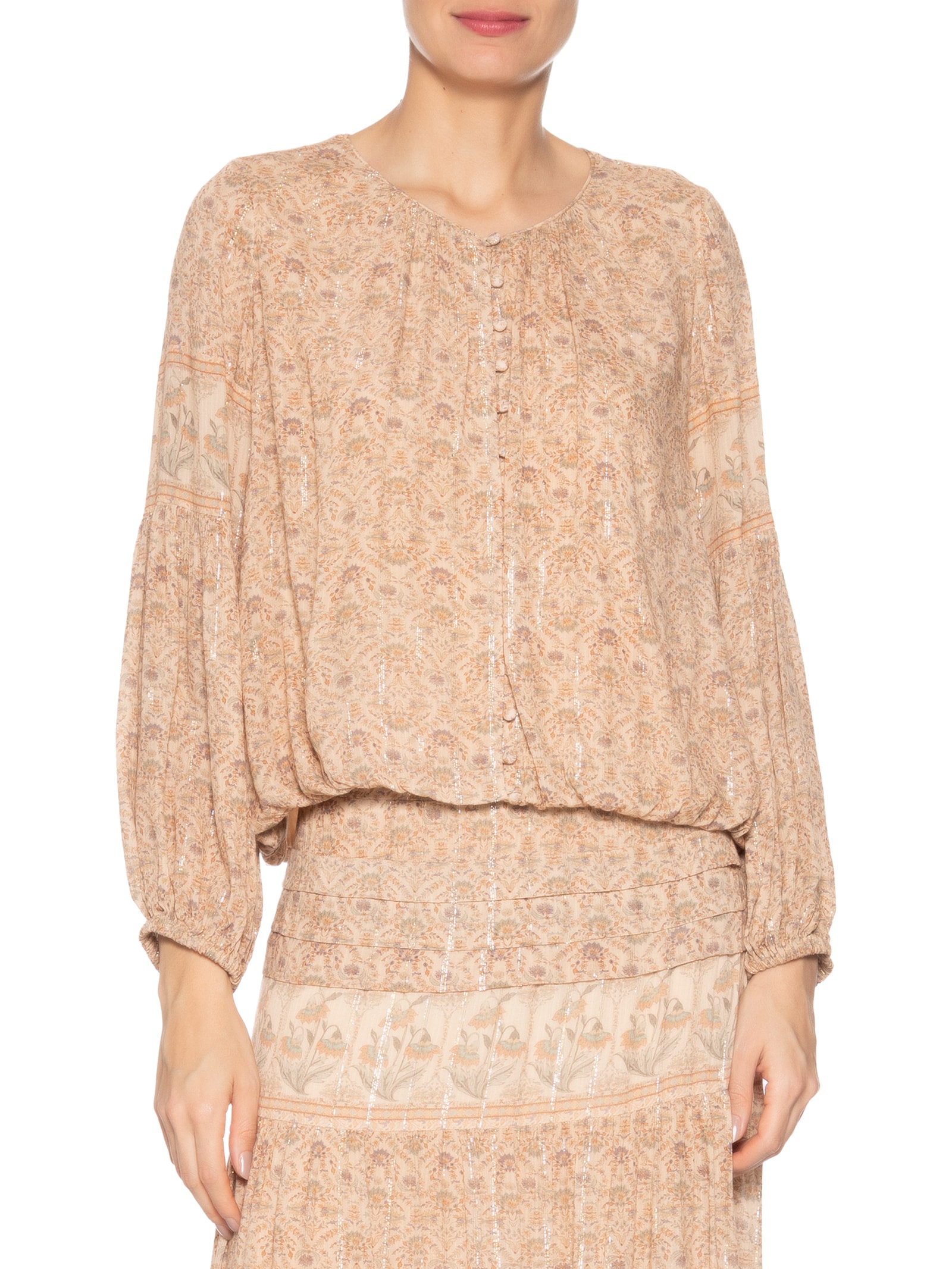 Bata Feminina Estampa Florish Bege Maria Filó