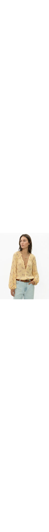 Bata Feminina Estampa Mini Fleur - Amarelo