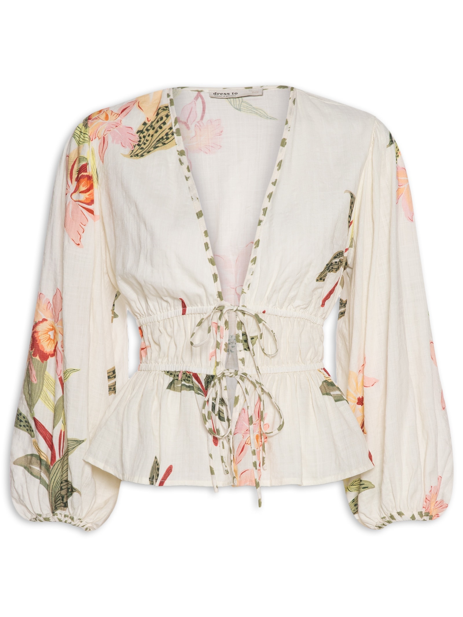 Bata Feminina Estampa Verdejar Mix Off White Dress To