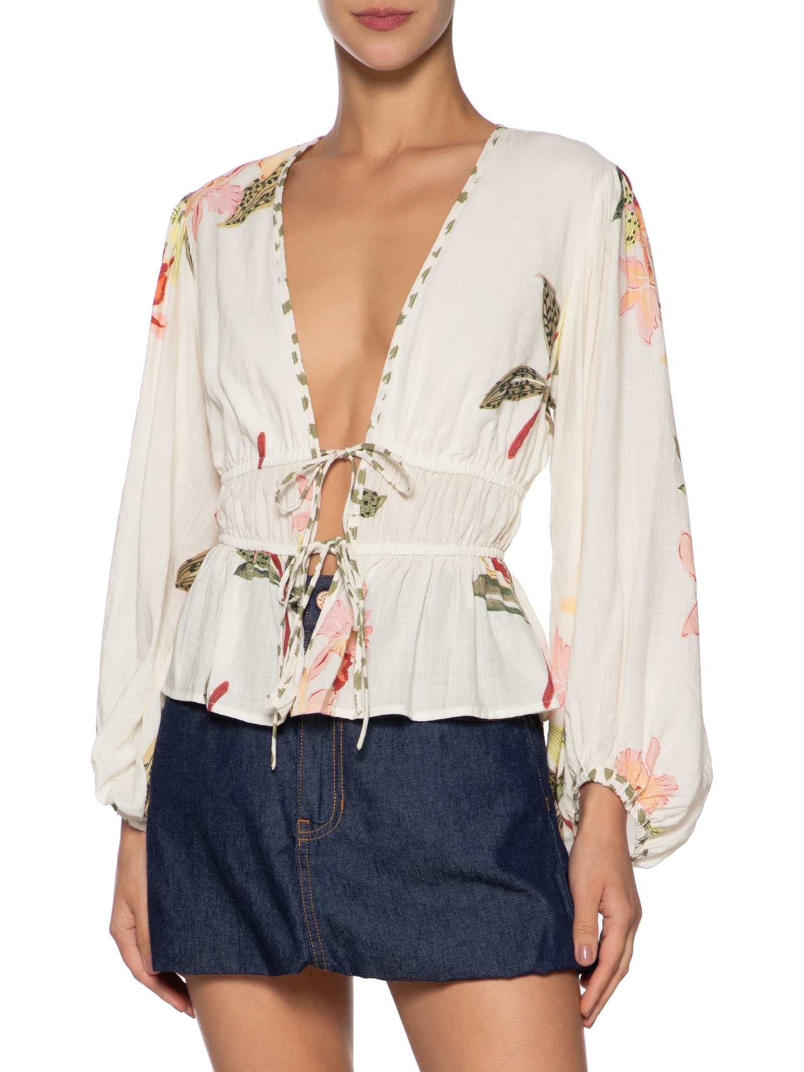 Bata Feminina Estampa Verdejar Mix Off White Dress To