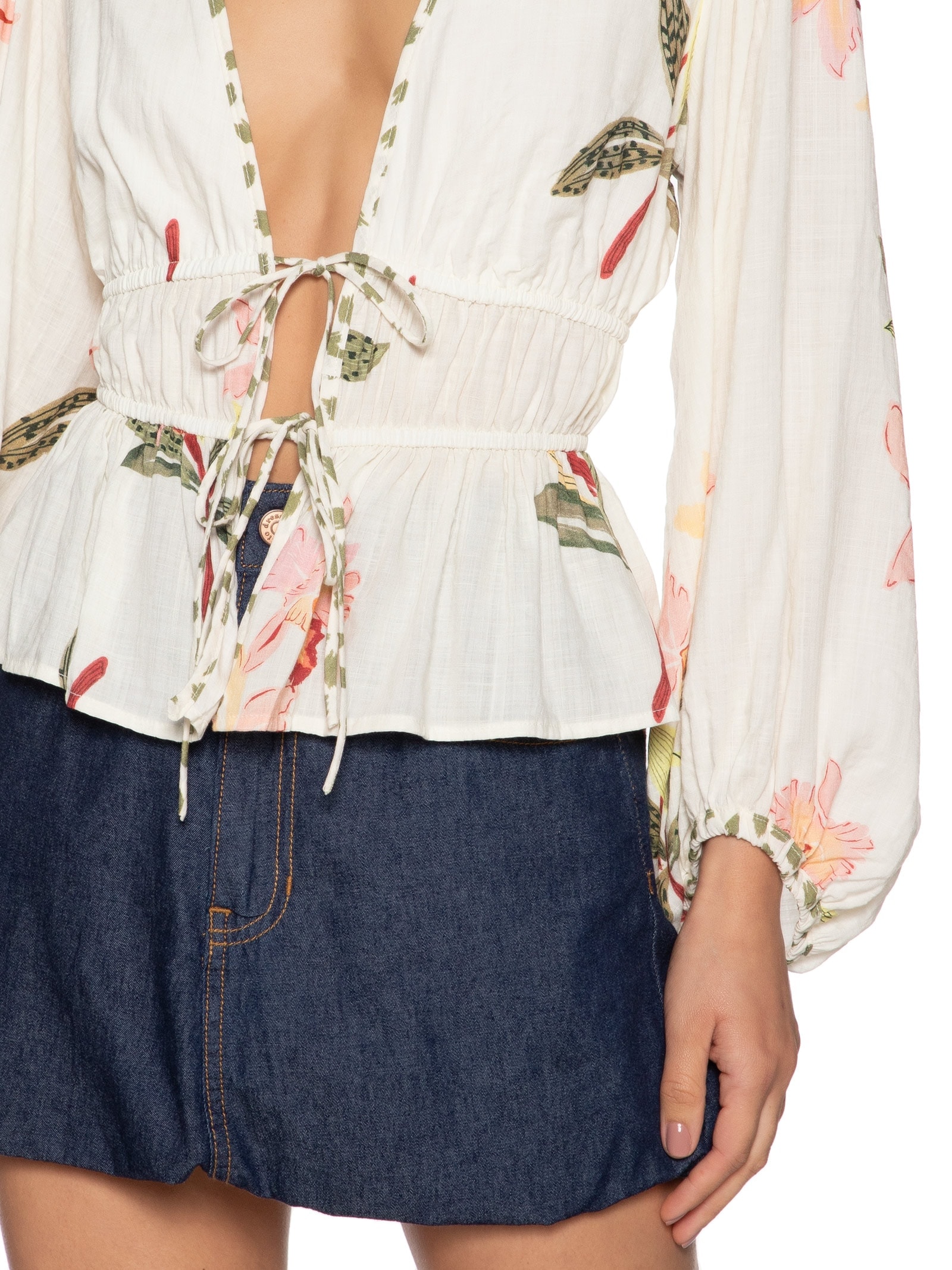 Bata Feminina Estampa Verdejar Mix Off White Dress To