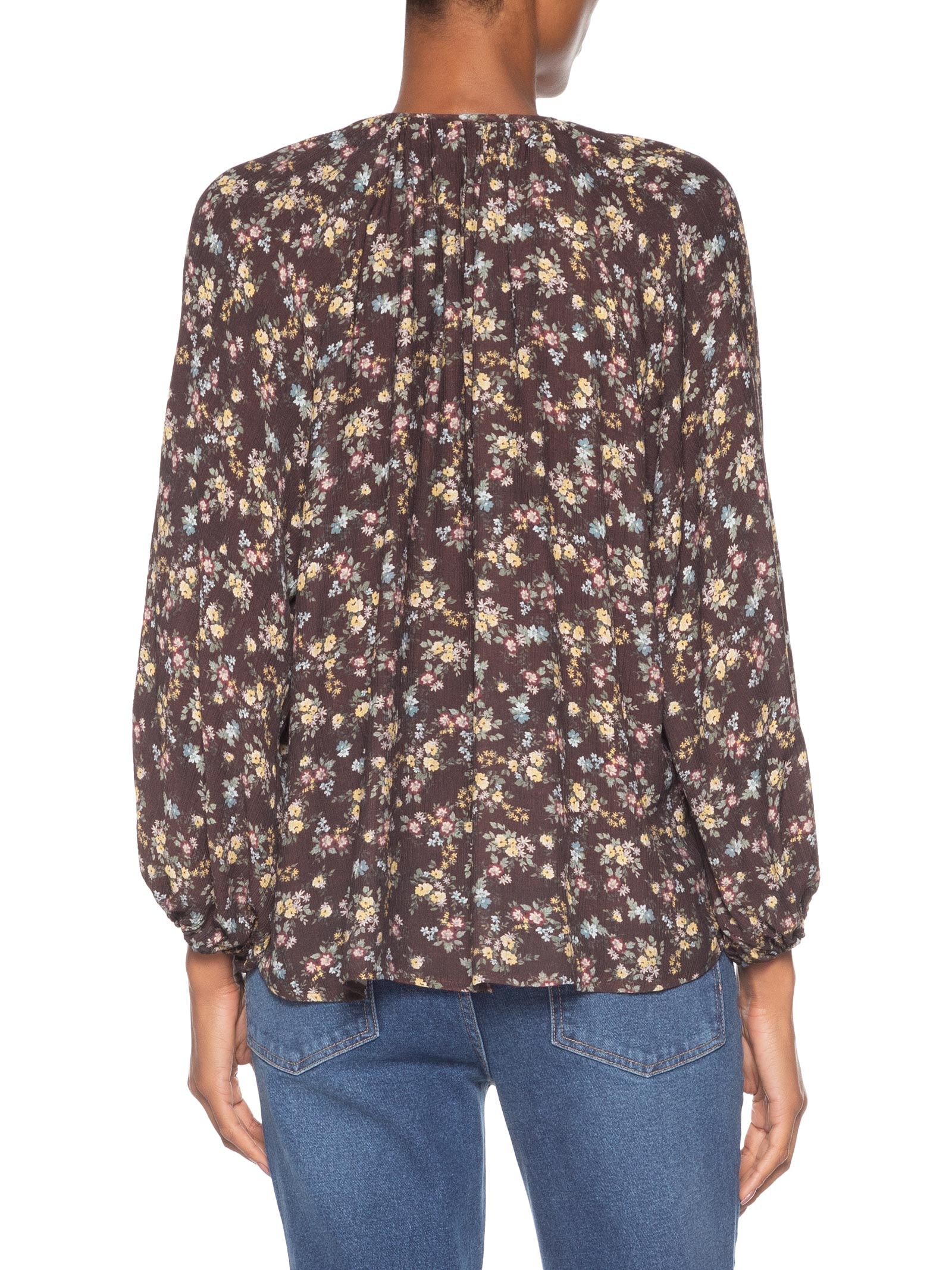 Bata Feminina Estampada Blumi Marrom Maria Filó