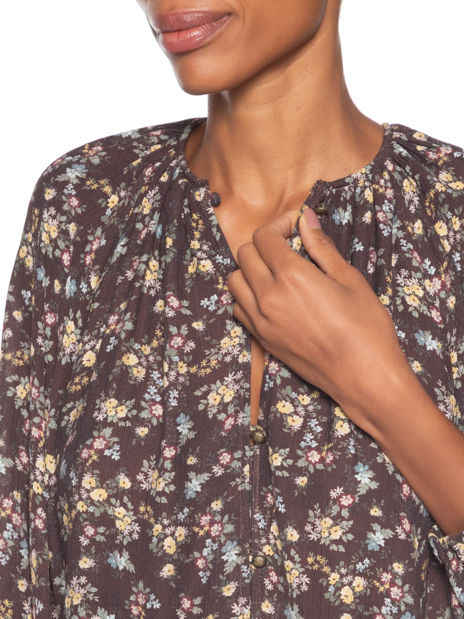 Bata Feminina Estampada Blumi Marrom Maria Filó