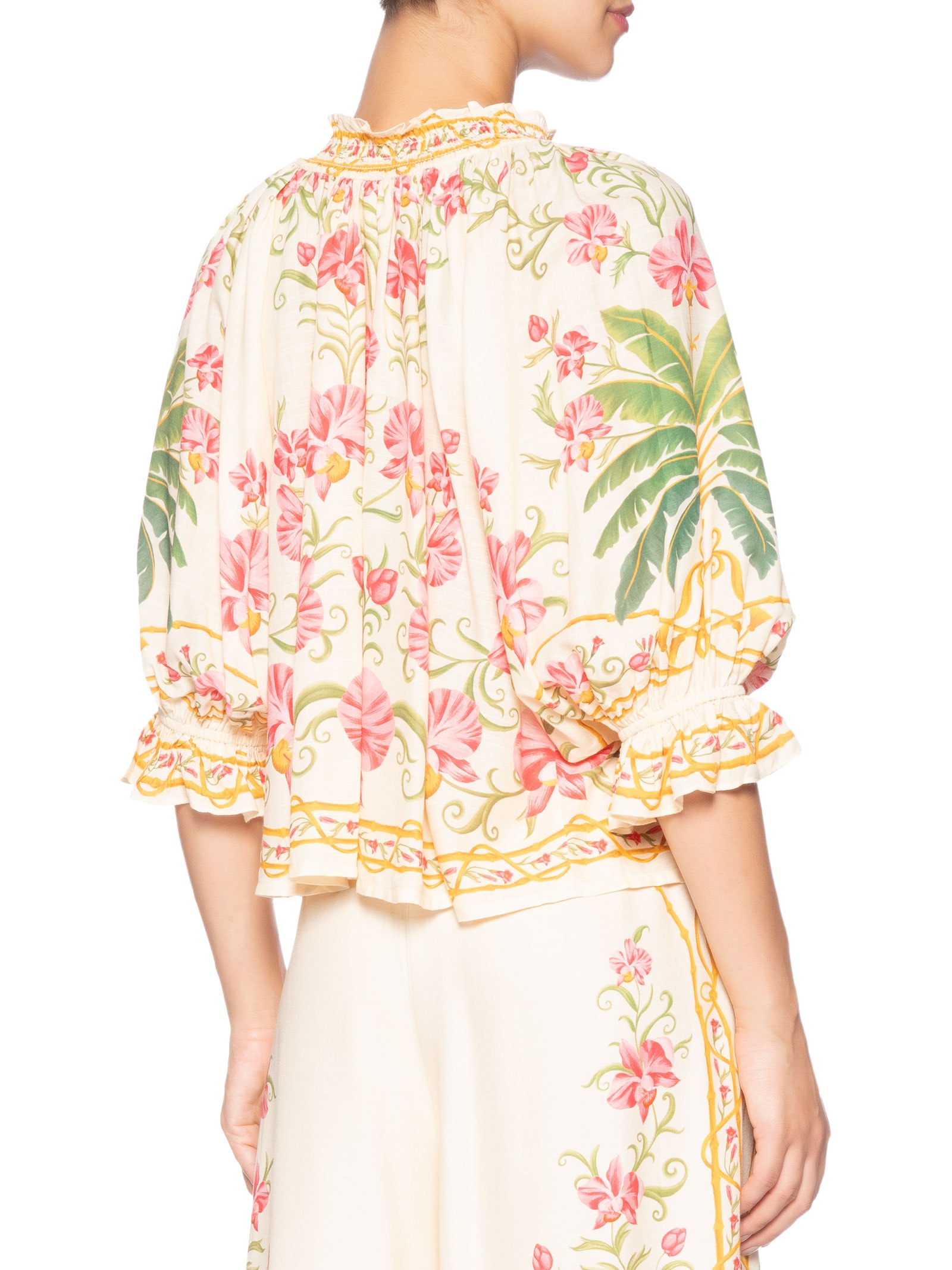 Bata Feminina Floral Nusa Off White Farm