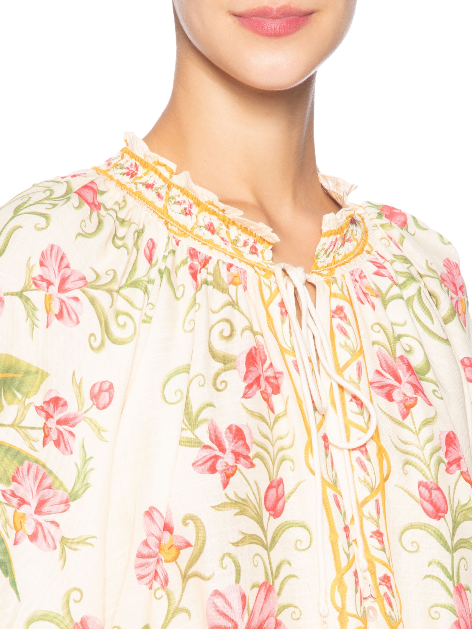 Bata Feminina Floral Nusa Off White Farm