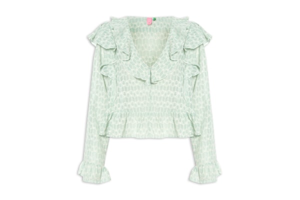 Bata Feminina Fluida Babados Coqueirinho - Verde