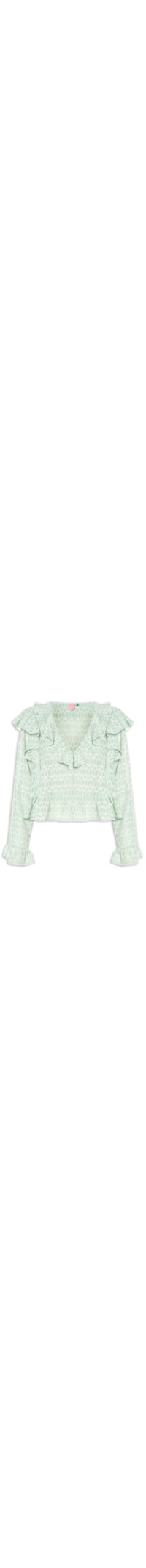 Bata Feminina Fluida Babados Coqueirinho - Verde