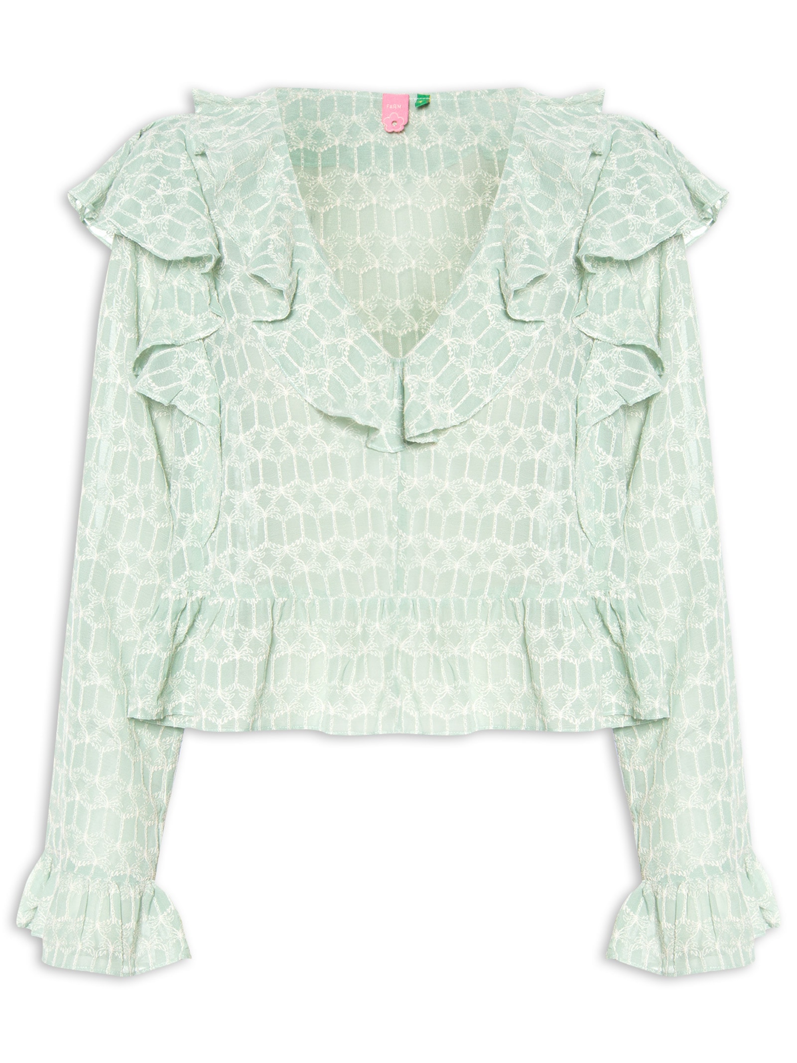 Bata Feminina Fluida Babados Coqueirinho Verde Farm