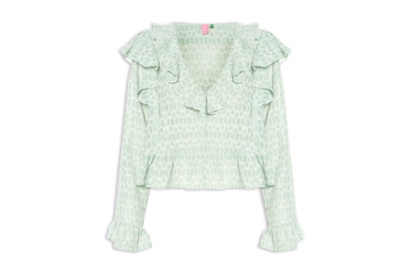 Bata Feminina Fluida Babados Coqueirinho - Verde