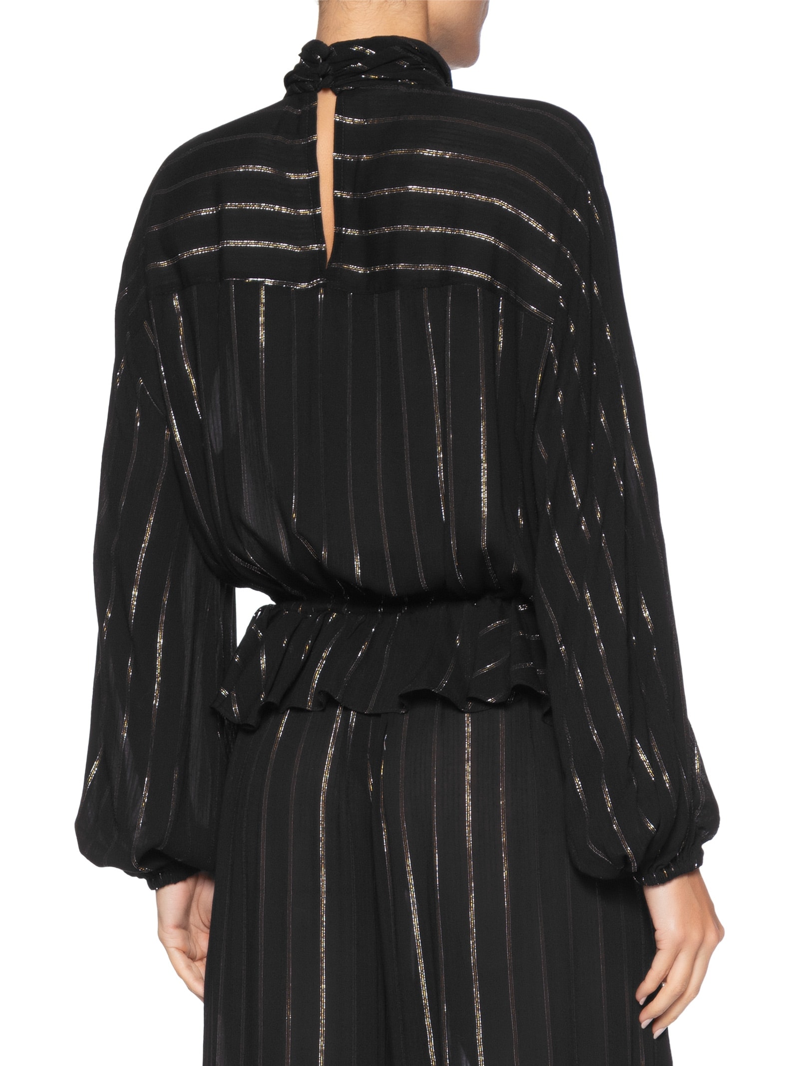 Bata Feminina Gola Lurex Preto Dress To