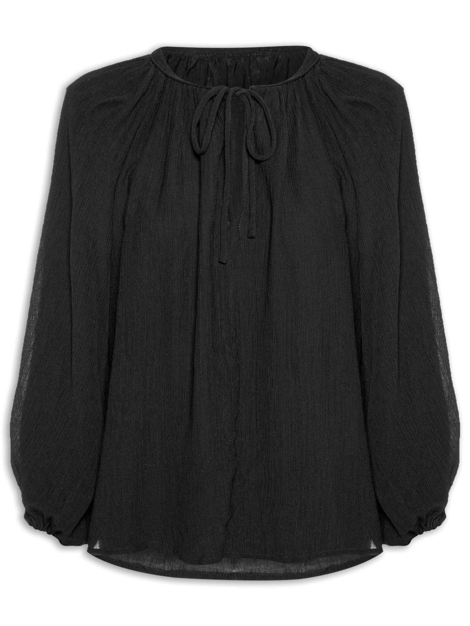 Bata Feminina Manga Bufante Preto Maria Filó