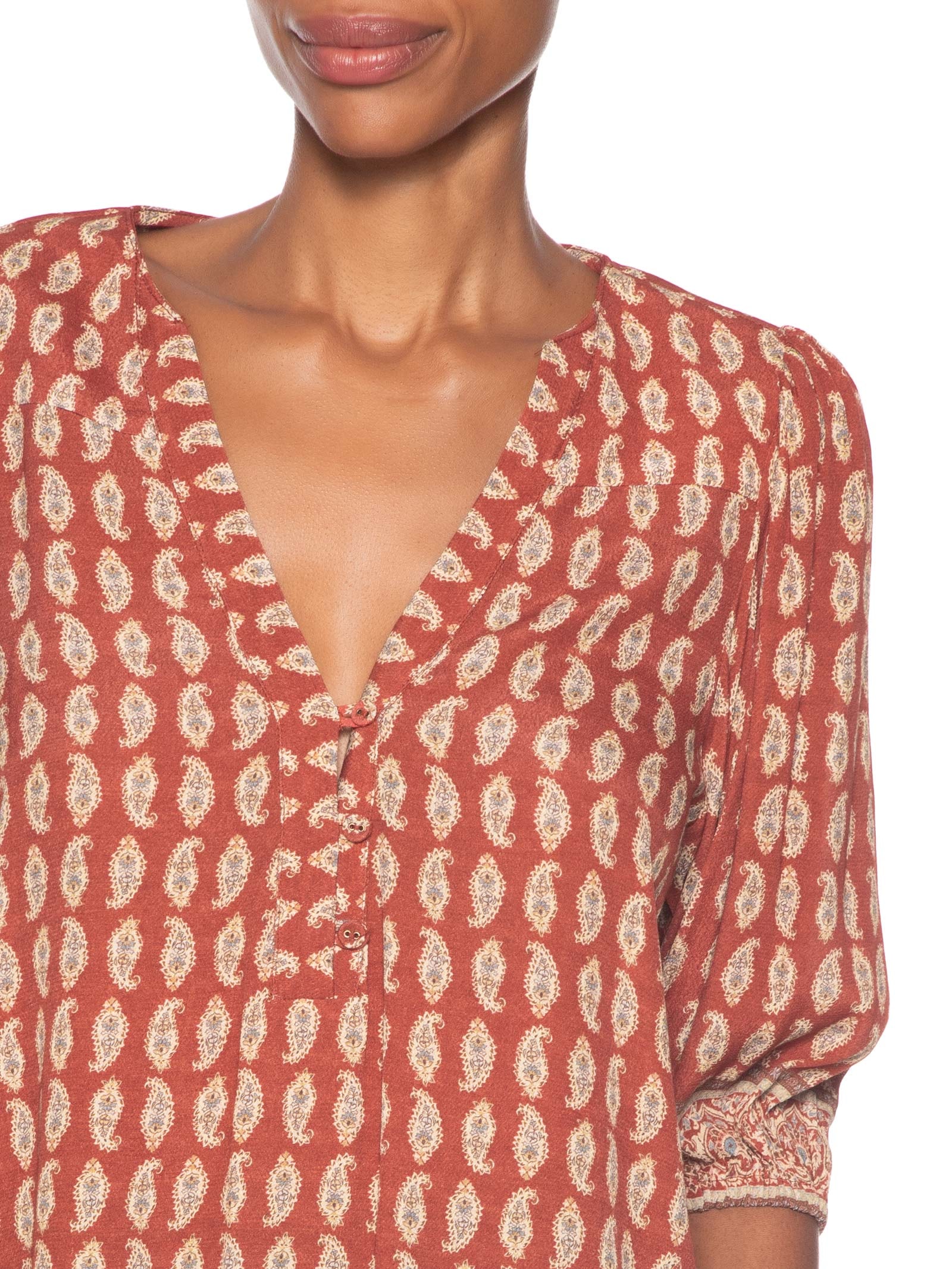 Bata Feminina Manga Estampa Pepper Vermelho Maria Filó