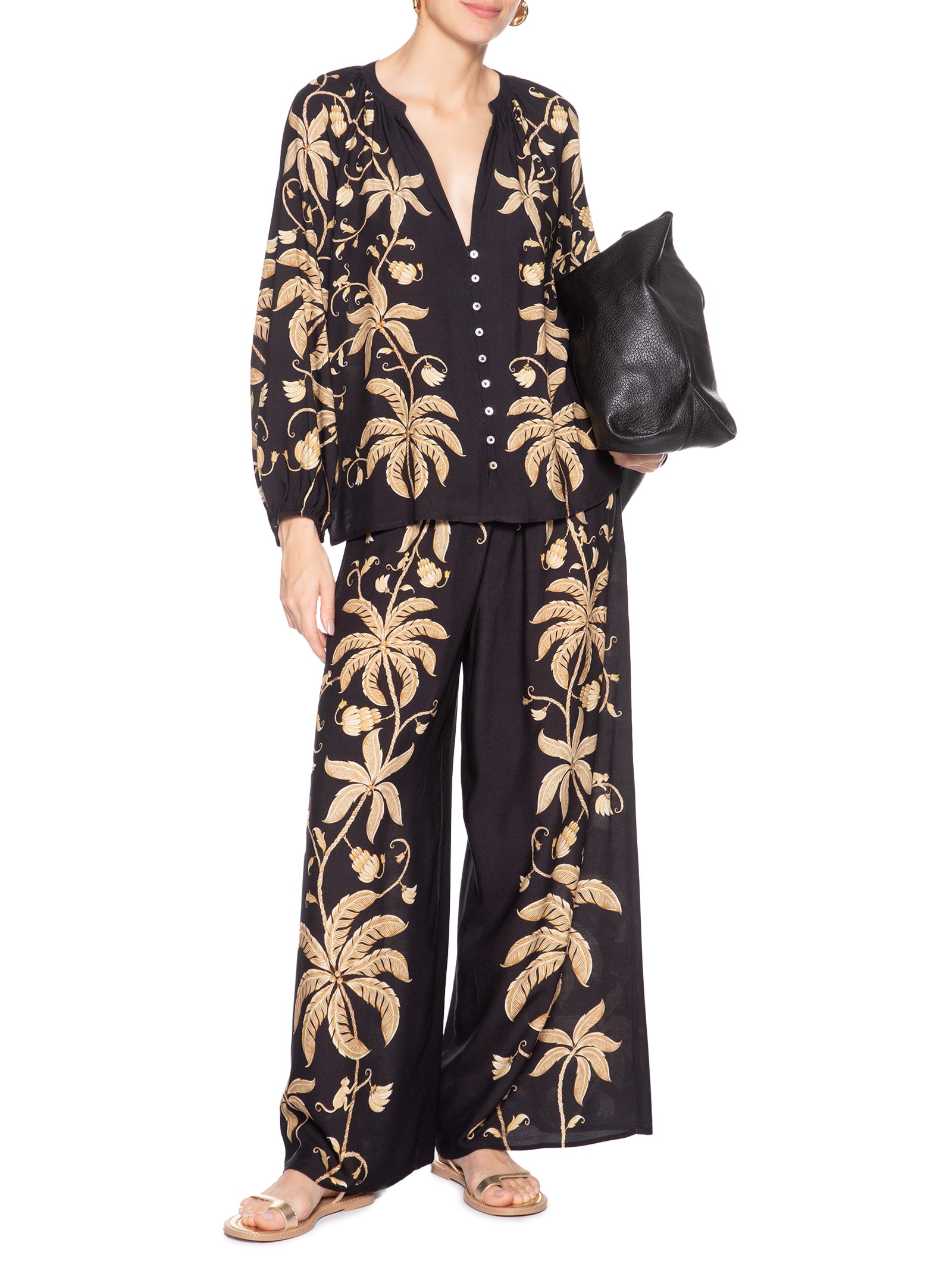 Bata Feminina Ourinho Tropical Preto Farm