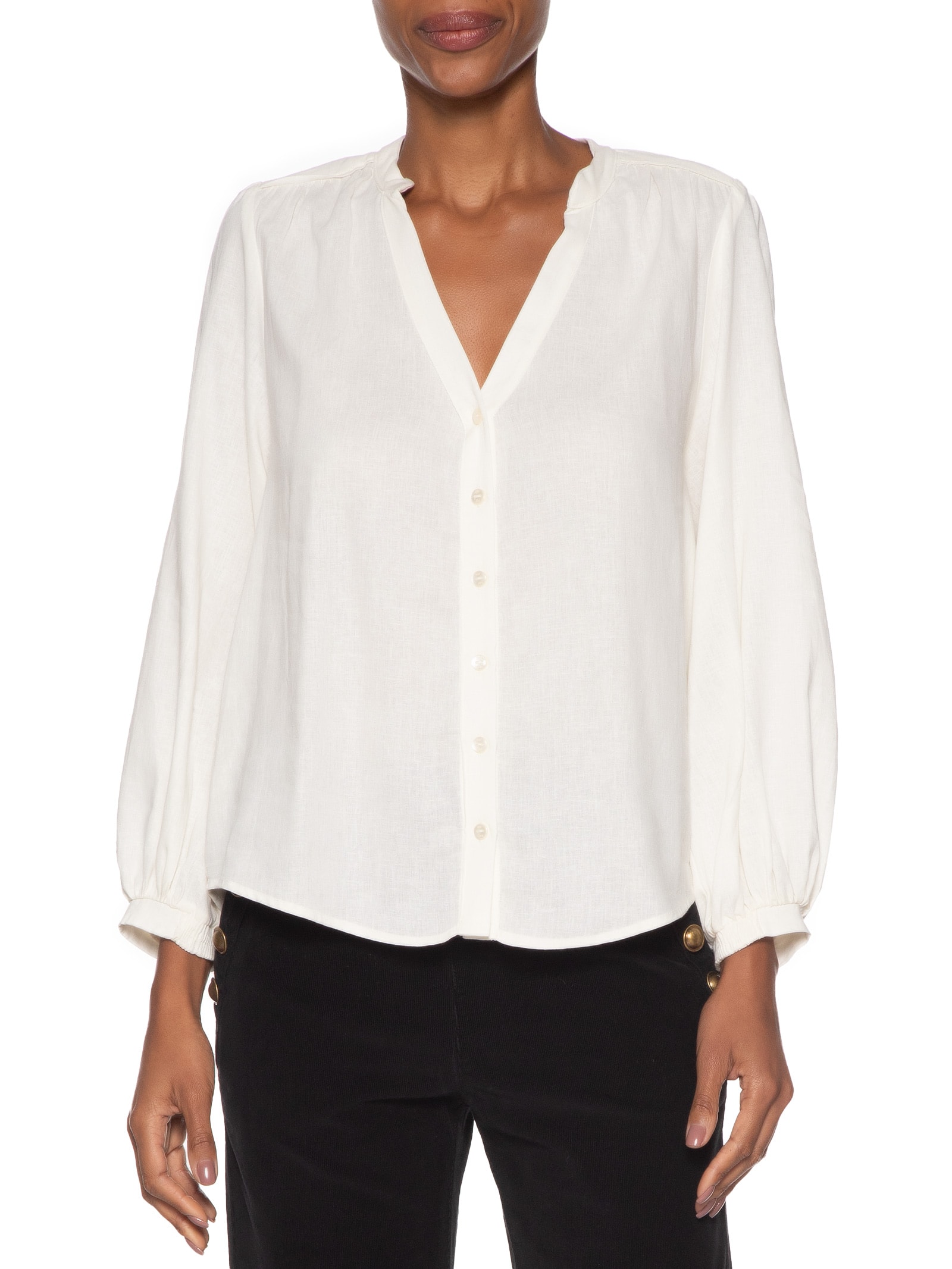 Bata Feminina Recorte Ombro Off White Maria Filó