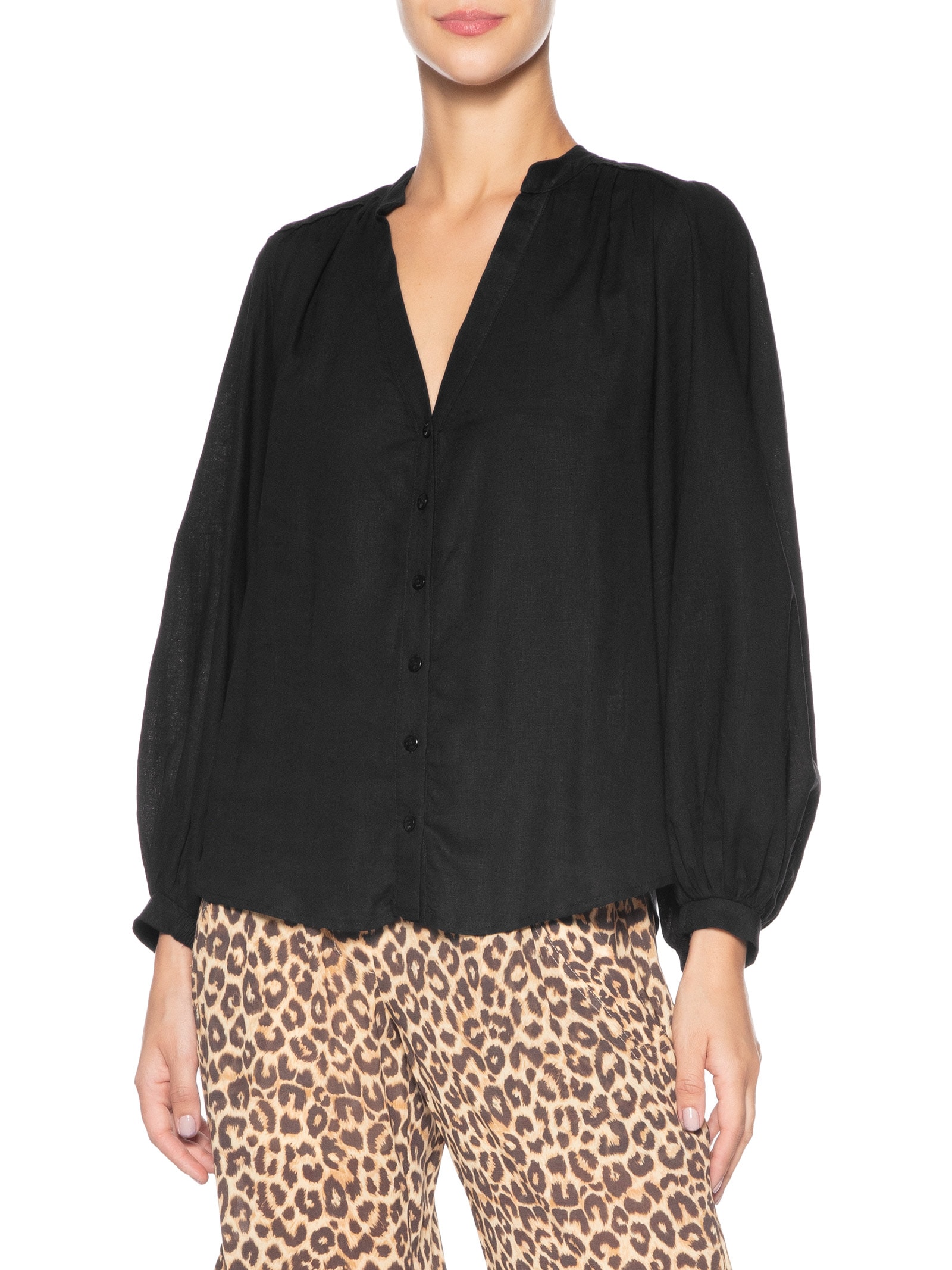 Bata Feminina Recorte Ombro Preto Maria Filó