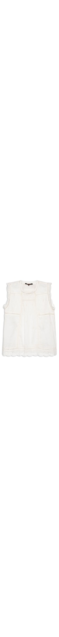 Bata Feminina Sem Manga Nervuras - Branco