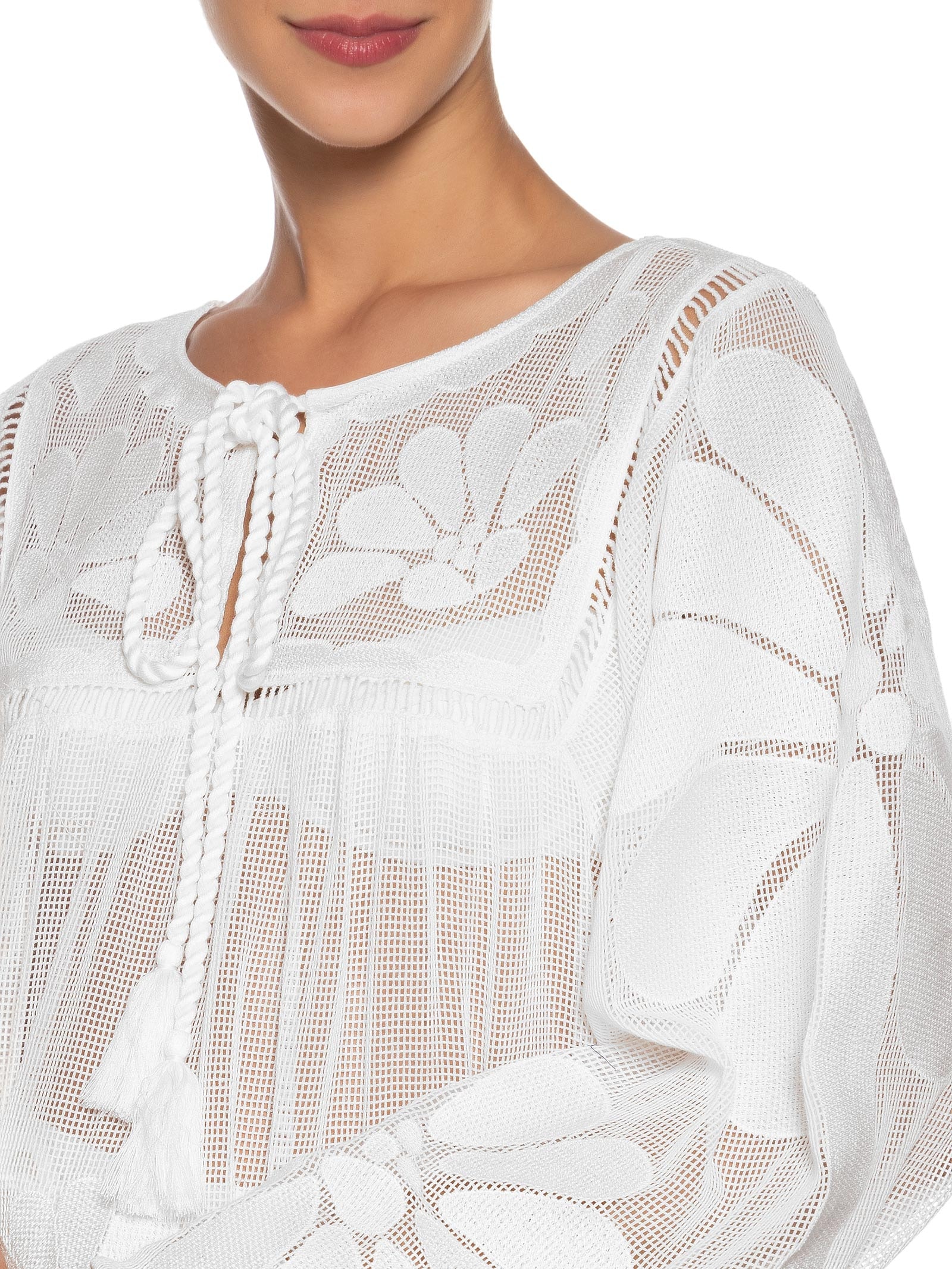 Bata Feminina Tela Cutwork Palermo Branco Farm Praia