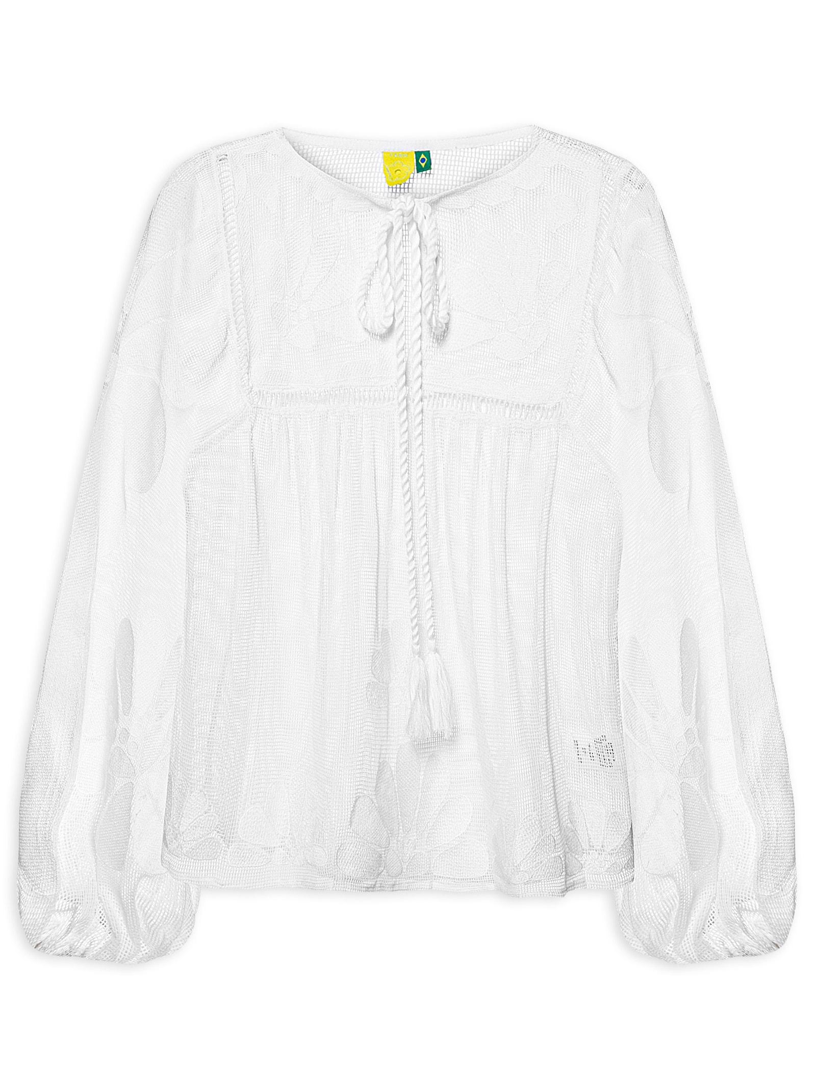 Bata Feminina Tela Cutwork Palermo Branco Farm Praia