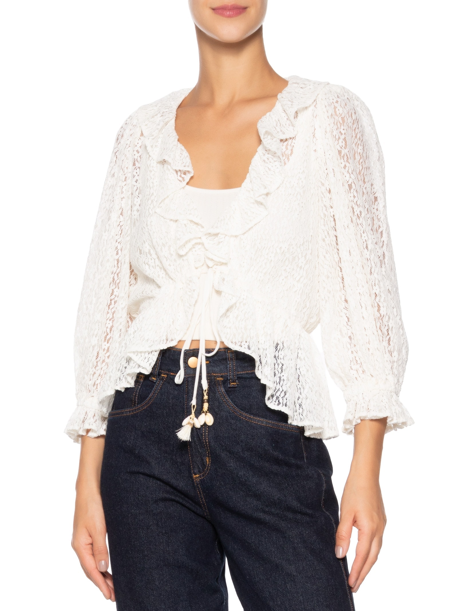 Bata Feminina Tule Rendada Branco Dress To