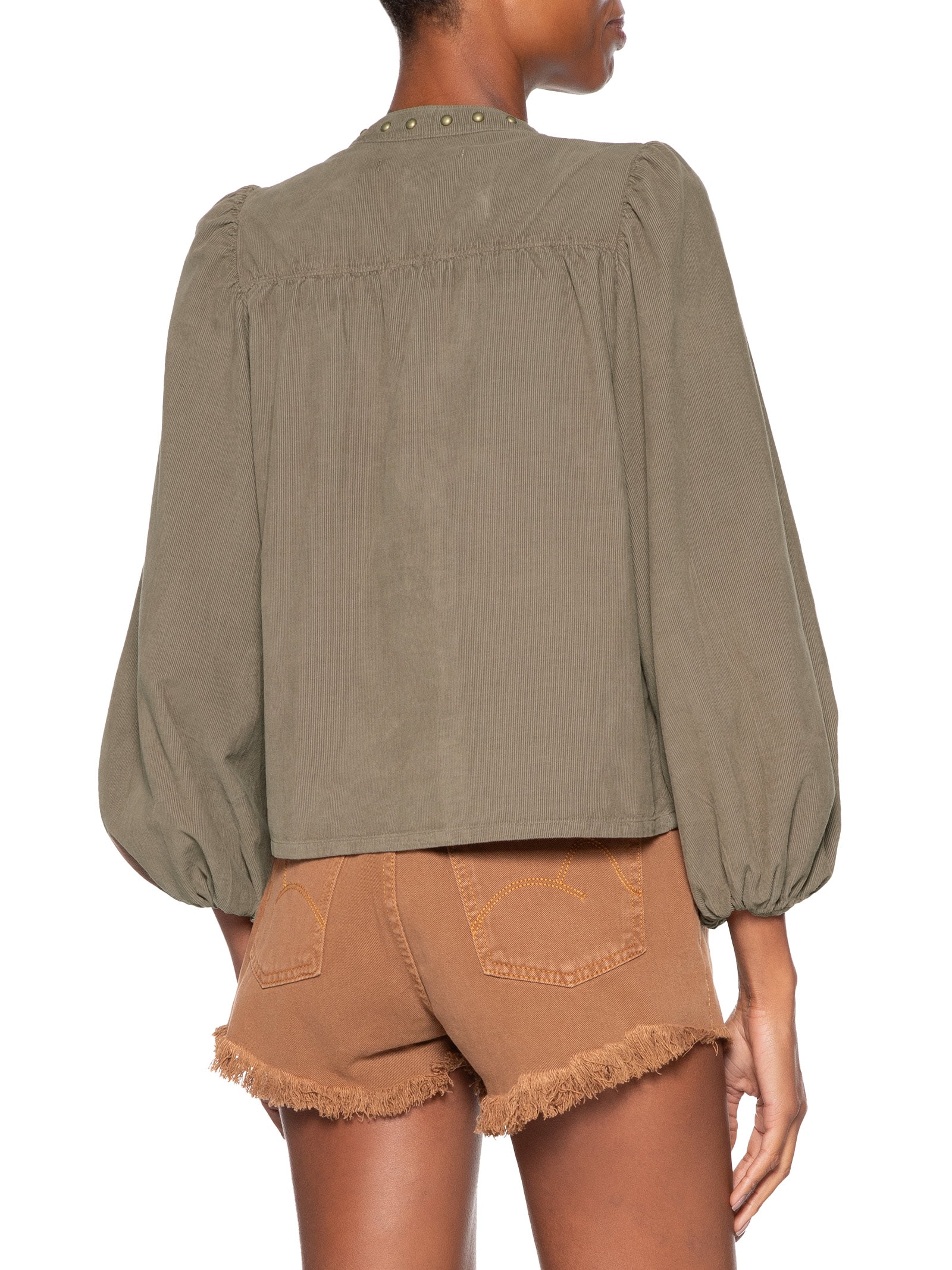 Bata Feminina Veludo Cotele Com Tachas Verde Maria Filó