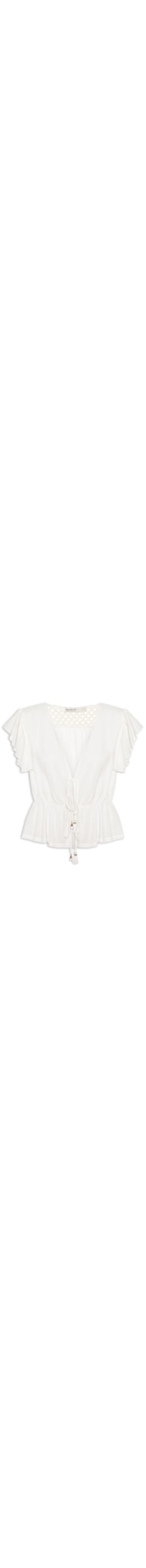 Bata Feminina Voil Detalhe Tela Macramê - Branco