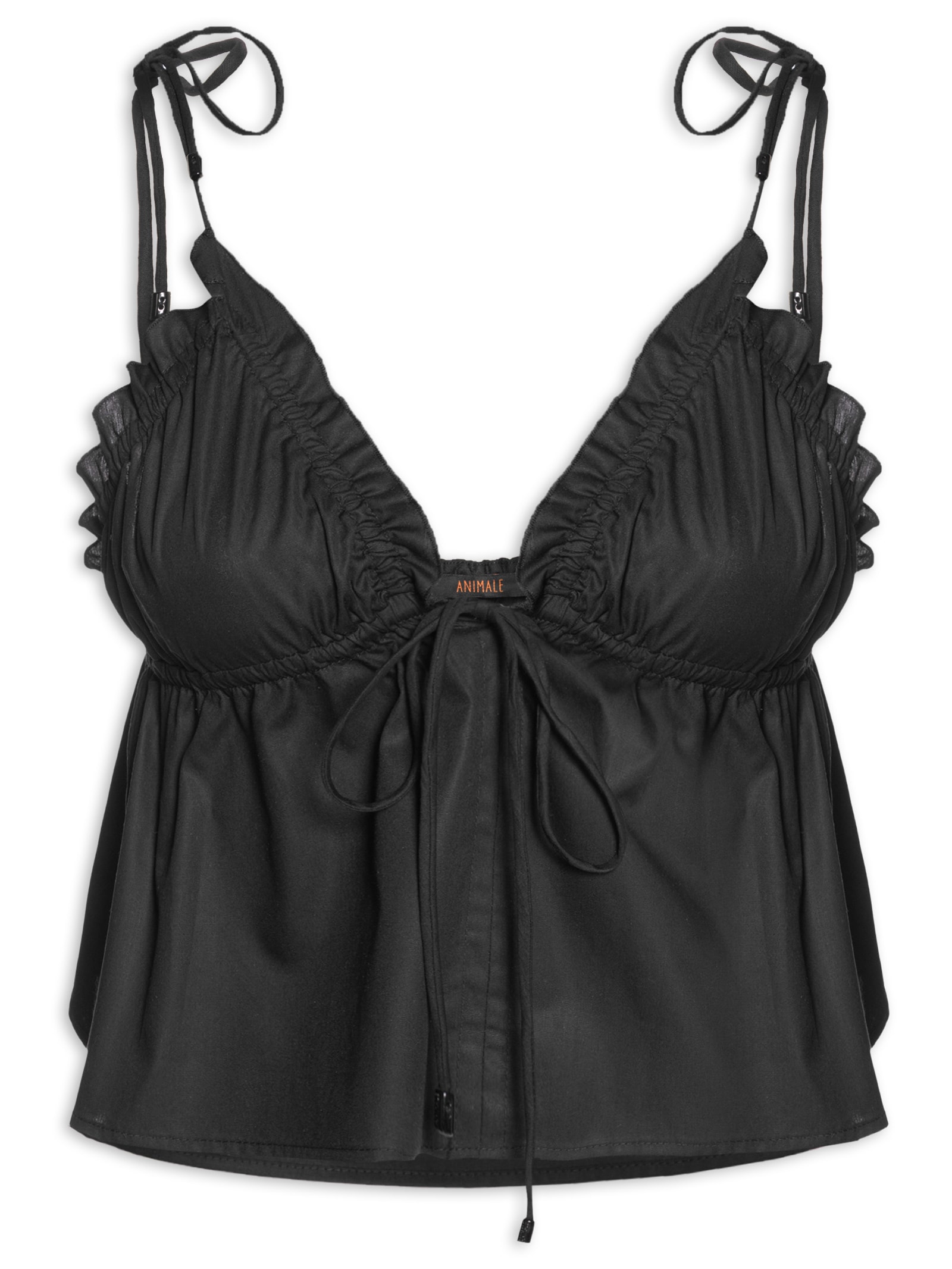Bata Feminino De Algodão Top Triangulo Preto Animale