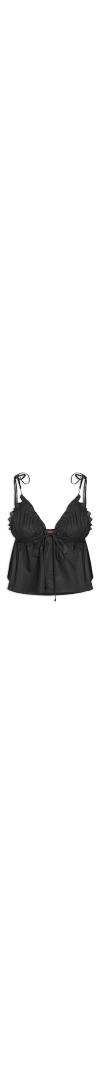 Bata Feminino De Algodão Top Triangulo - Preto