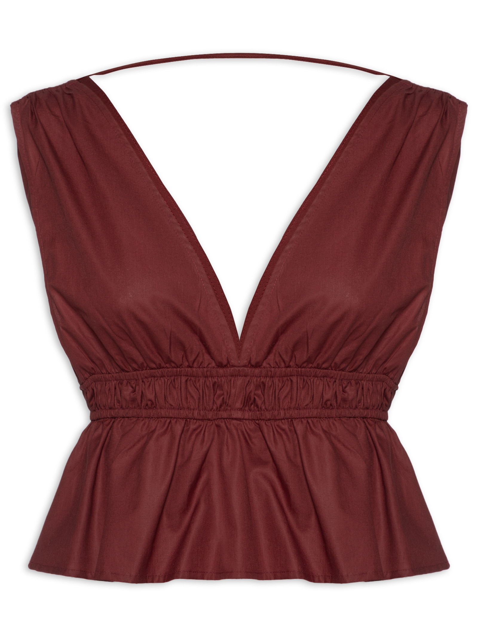 Bata Franzida de Algodão Vermelho Animale